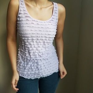 Lavender Tank Ruffled Detail on Front